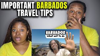 🇧🇧 DONT DO THIS IN BARBADOS American Couple Reacts quotIMPORTANT Dos amp Donts of Barbados Travelquot [upl. by Atilol]