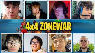 The MOST STACKED 4V4 ZONEWAR WAGER in FORTNITE [upl. by Anawyt]