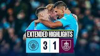 EXTENDED HIGHLIGHTS  MAN CITY 3  1 Burnley  Alvarez DOUBLE paves the way for big home win [upl. by Lorolla]