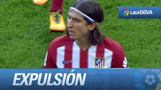 Expulsión de Filipe Luis por un plantillazo a Messi [upl. by Inig]