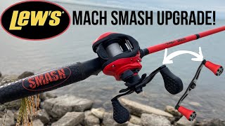 Lews Mach SMASH Baitcaster Combo Gomexus Replacement Handle Upgrade Install [upl. by Noitsuj]