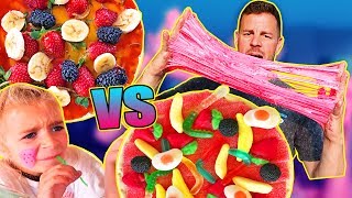 REAL FOOD VS GUMMY FOOD 🍕PIZZA🍕 [upl. by Brodench]