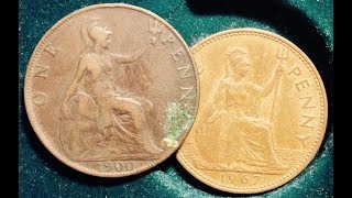 19001967 One Penny Coin From UK Seated Figure of Britannia [upl. by Alwyn]