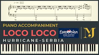 LOCO LOCO  Hurricane  Eurovision 2021 Serbia  Piano Karaoke Cover amp Lyrics  SHEETS [upl. by Romine85]