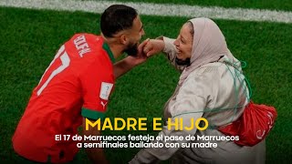 Jugador de Marruecos baila con su madre festejando su pase a semifinal [upl. by Noak]