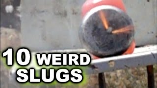 10 Weird Shotguns Slugs vs Heavy Lead Plate [upl. by Andreas]