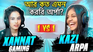 Kazi Arpa VS Xannatgaming  1 VS 1  Non Scripted Match😨😱 [upl. by Oiramat39]