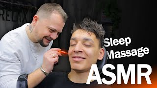 ASMR Head Massage From Turkish Barber  ASMR Sleep Fast and Easy [upl. by Schiro]