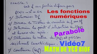 les fonctions numeriques methode simple pour construire une parabolemath de tcs biof [upl. by Dincolo]