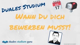 Duales Studium Bewerbung Wann ist der richtige Zeitpunkt [upl. by Flavio]