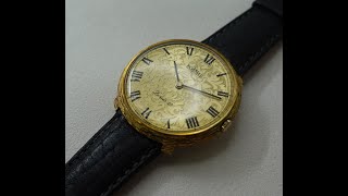 c1967 Roamer Louis XIV mens vintage watch with patterned dial and case and Peseux manual movement [upl. by Zebedee]