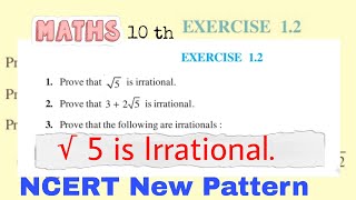 Prove √ 5 is irrational  Class 10  Maths Chapter 1 Real Numbers  NCERT CBSE [upl. by Euqitsym]