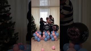 Triple gender reveal ❤️❤️❤️ genderparty boyorgirl triplets babyshower [upl. by Bertle]