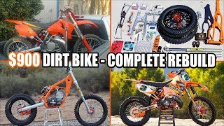 900 dirt bike KTM 250SX complete rebuild  time lapse [upl. by Schott]