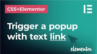 Trigger a popup with text in CSS and Elementor  How to open a popup when you click on a text link [upl. by Yseulta289]