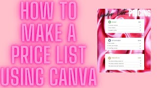 How to Make a Price List using Canva [upl. by Lleuqram]