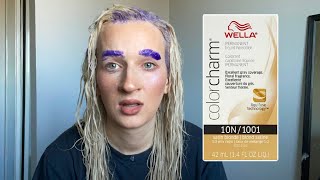 Dying My Hair Wella 10N1001 Satin Blonde Permanent Hair Dye [upl. by Casady]