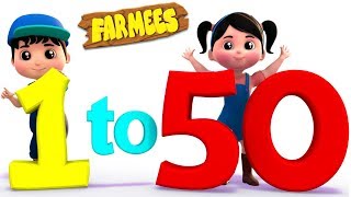 1 to 50 numbers song  Big Number Song For Children by Farmees [upl. by Cad]