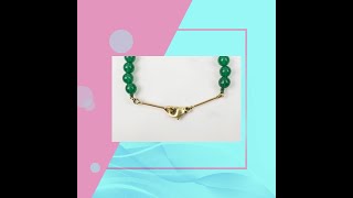 14K Yellow Gold Green Onyx amp Malachite Necklace 185quot  Grade A Beads 39g [upl. by Krishna230]