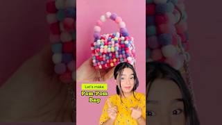 DIY PomPom Bag 😱 crafteraditi pompomcraft handmade diy shorts diybag ​⁠CrafterAditi [upl. by Abehsat]