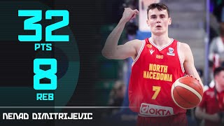 Nenad Dimitrijevic 32 PTS  Top Performer  MKD vs POL  FIBA EuroBasket 2025 Qualifiers [upl. by Anelej518]