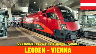 Cab Ride Klagenfurt  Vienna Part 2 ÖBB Leoben  Vienna Austria train drivers view 4K [upl. by Adlee]