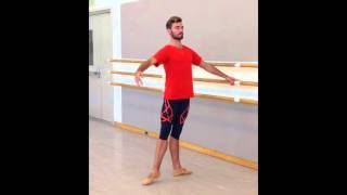 Tendus on croix from 1st position Basic steps of ballet class By Ruben Martin Dancer Diego Cruz [upl. by Rediah563]