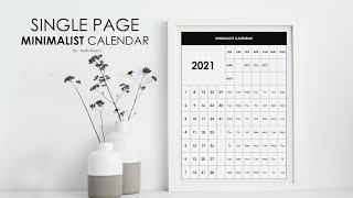 How to make a SINGLE PAGE MINIMALIST CALENDAR [upl. by Harmaning381]