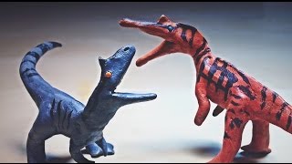 Suchomimus vs Allosaurus  Dinosaur Claymation fight [upl. by Adiaroz]