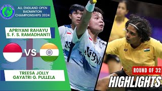 RahayuRamadhanti INA vs JollyPullela IND  R32  All England Open 2024 [upl. by Cate329]