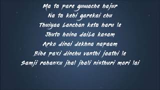 Neetesh Jung Kunwar  Nisthuri Mori Lyrics Video [upl. by Mita]