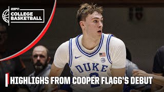 HIGHLIGHTS of Cooper Flagg’s debut for Duke 🎥 18 PTS 7 REB amp 5 AST  ESPN College Basketball [upl. by Ynamreg]