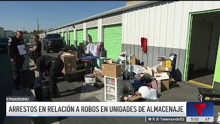 Arrestos en relación con robos a unidades de almacenamiento en Rialto [upl. by Acnalb]