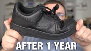 I Wore the BLACK NIKE AIR FORCE 1 Everyday for a YEAR Pros and Cons [upl. by Sirromaj465]