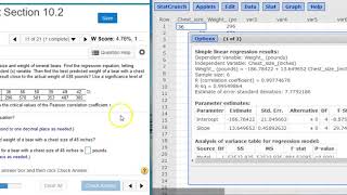 Finding the regression equation and best predicted value for bear chest size [upl. by Anilrahc]