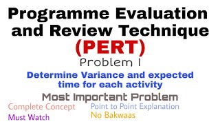 13 Programme Evaluation and Review Techniques PERT  Problem1  Complete Concept [upl. by Aivul]