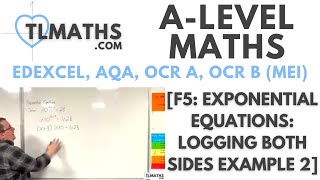 ALevel Maths F507 Exponential Equations Logging Both Sides Example 2 [upl. by Ocimad]