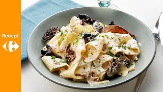 Pasta met boschampignons mascarpone en mosterd [upl. by Leuname]