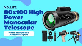 Unveil Hidden Wonders MD Lifee Monocular  80x100 High Power Monocular Telescope [upl. by Eidnar]