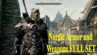 Skyrim Dragonborn DLC All Nordic Armor and Weapons FULL SET [upl. by Rosenstein]