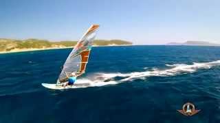 Windsurfing Finikounda  CloseUpAction with a Drone [upl. by Aneladdam]