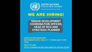 Senior Development Coordination Officer Head of RCO and Strategic Planner [upl. by Jabe]