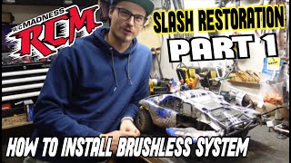 How to install Traxxas Velineon 3s VXL System  Slash Restoration Series Part 1 [upl. by Imeka]