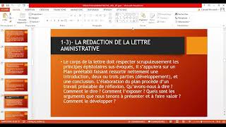 Cours Techniques de rédaction administrative  LP3 [upl. by Gnivri]