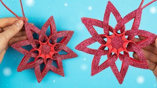 DIY Beautiful Snowflake with Foamiran StepbyStep Guide [upl. by Primrose]