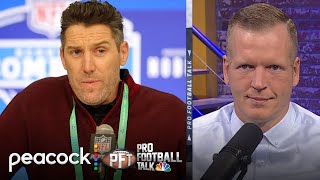 Adam Peters Commanders are ‘far from our answer’ for No 2 pick  Pro Football Talk  NFL on NBC [upl. by Scurlock]