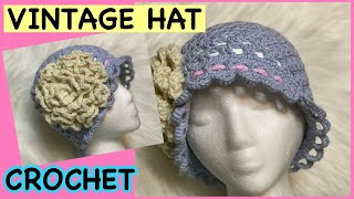 HOW TO CROCHET A CLOCHE HAT  CROCHET HAT  EASY PATTERN CLOCHE HAT  VINTAGE HAT [upl. by Auqinom]