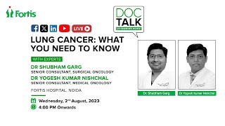 Dr Shubham Garg and Dr Yogesh Kumar Nishchal on quotLung Cancer What You Need To Knowquot [upl. by Eustazio]