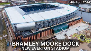 Bramley Moore Dock New Everton Stadium  Fly Around [upl. by Joletta]