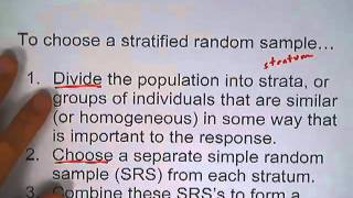 1 2 6 Stratified Random Samples [upl. by Omor]